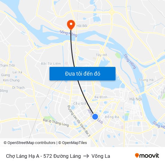 Chợ Láng Hạ A - 572 Đường Láng to Võng La map