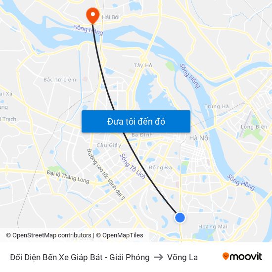 Đối Diện Bến Xe Giáp Bát - Giải Phóng to Võng La map