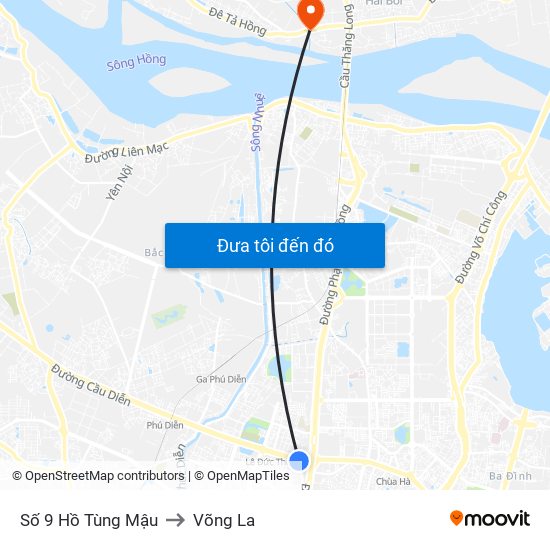 Số 9 Hồ Tùng Mậu to Võng La map