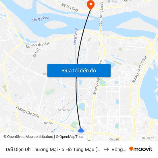 Đối Diện Đh Thương Mại - 6 Hồ Tùng Mậu (Cột Sau) to Võng La map