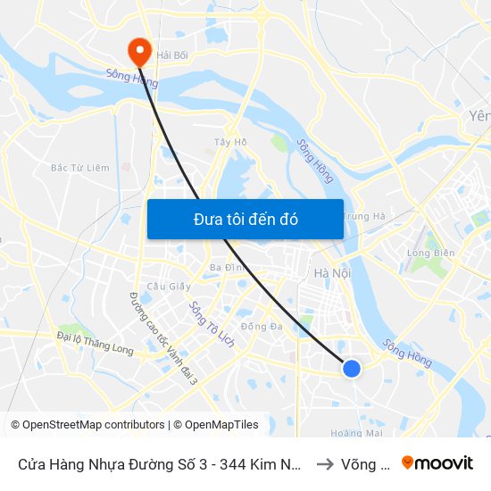 Cửa Hàng Nhựa Đường Số 3 - 344 Kim Ngưu to Võng La map