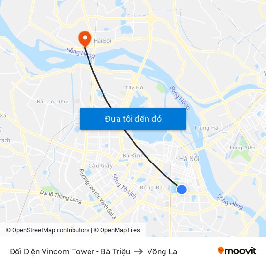 Đối Diện Vincom Tower - Bà Triệu to Võng La map