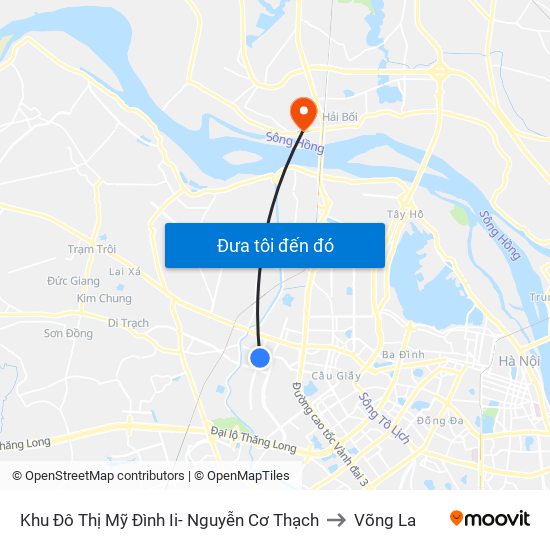 Khu Đô Thị Mỹ Đình Ii- Nguyễn Cơ Thạch to Võng La map