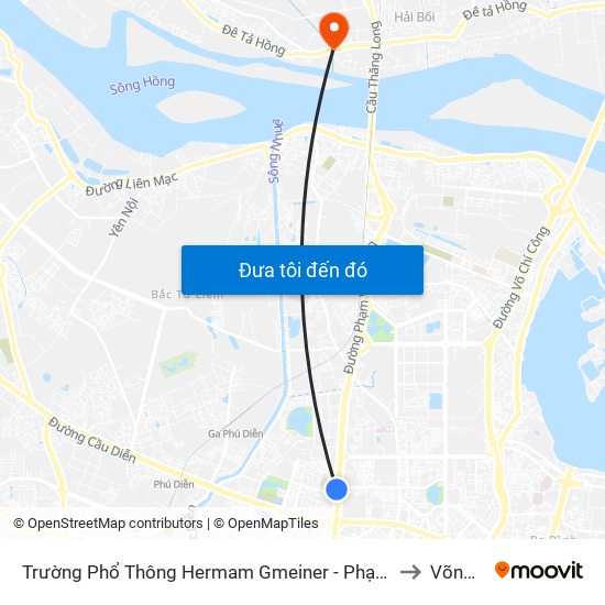 Trường Phổ Thông Hermam Gmeiner - Phạm Văn Đồng to Võng La map