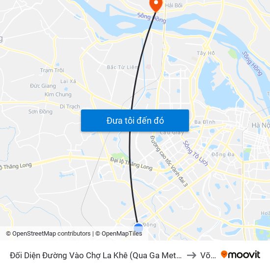 Đối Diện Đường Vào Chợ La Khê (Qua Ga Metro La Khê) - 405 Quang Trung (Hà Đông) to Võng La map