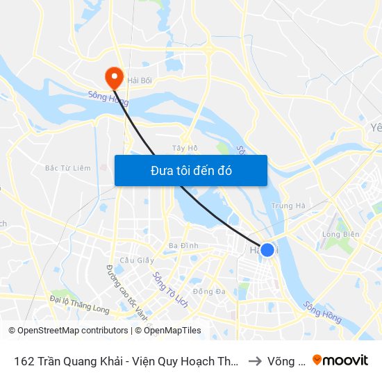 162 Trần Quang Khải - Viện Quy Hoạch Thủy Lợi to Võng La map