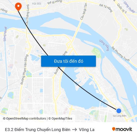 E3.2 Điểm Trung Chuyển Long Biên to Võng La map