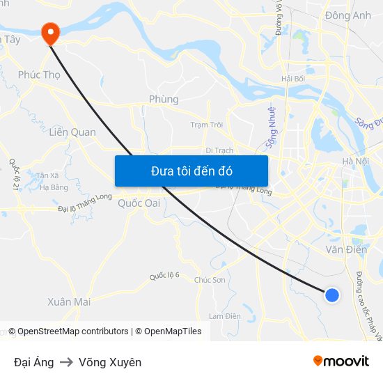 Đại Áng to Võng Xuyên map