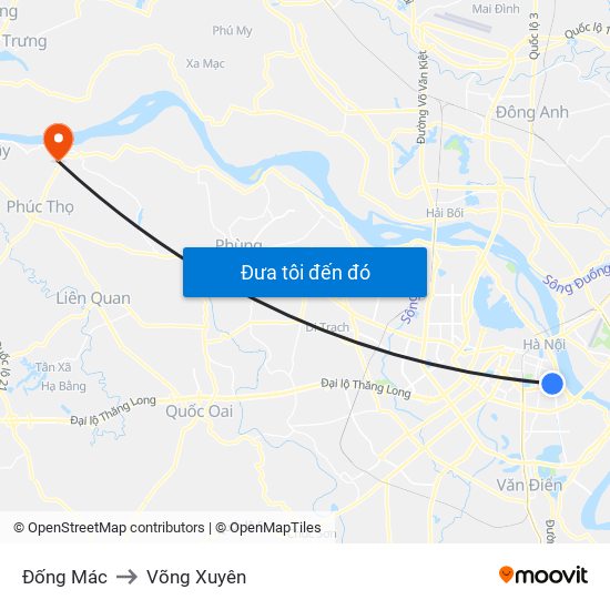 Đống Mác to Võng Xuyên map