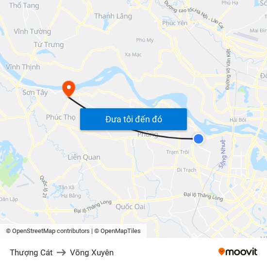 Thượng Cát to Võng Xuyên map