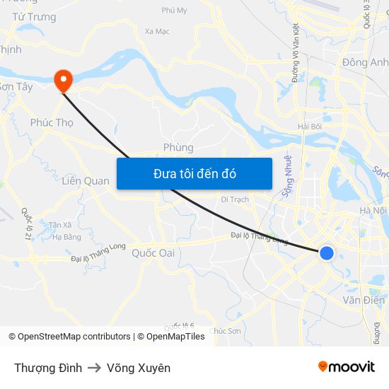 Thượng Đình to Võng Xuyên map