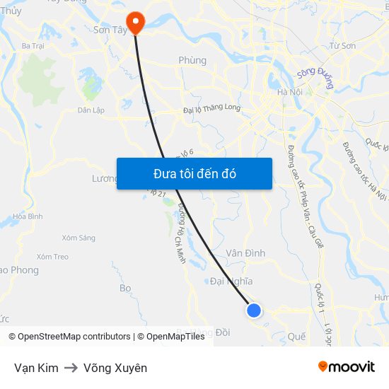 Vạn Kim to Võng Xuyên map