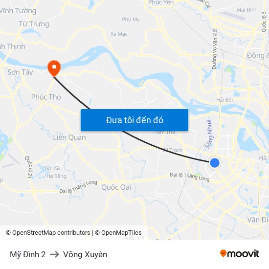 Mỹ Đình 2 to Võng Xuyên map