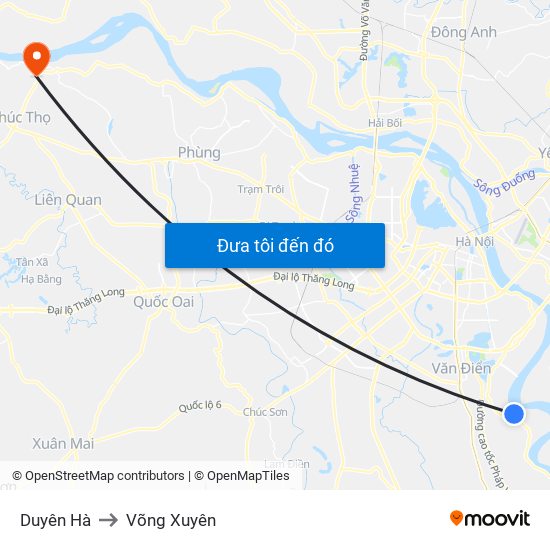 Duyên Hà to Võng Xuyên map