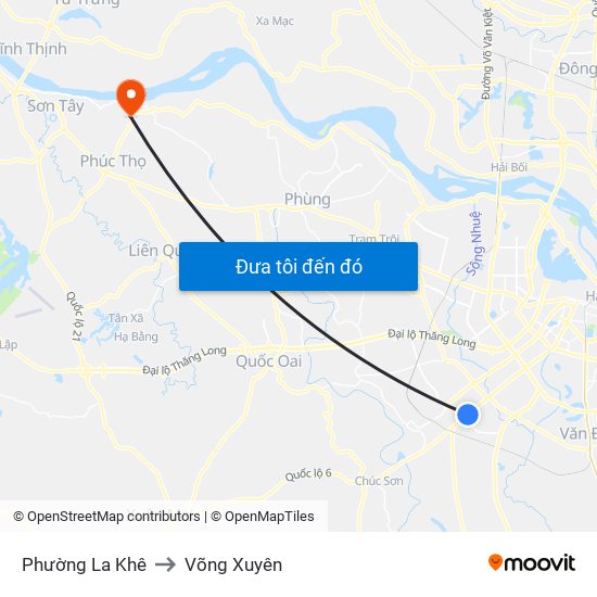 Phường La Khê to Võng Xuyên map