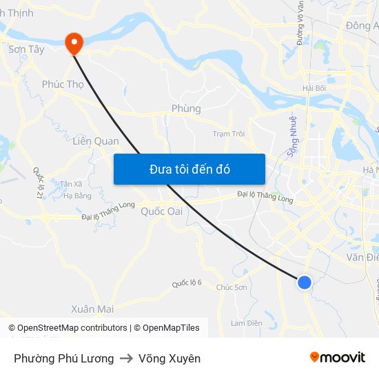 Phường Phú Lương to Võng Xuyên map