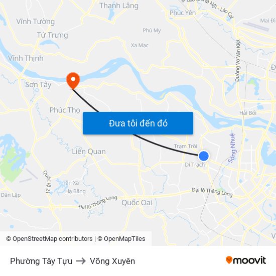 Phường Tây Tựu to Võng Xuyên map