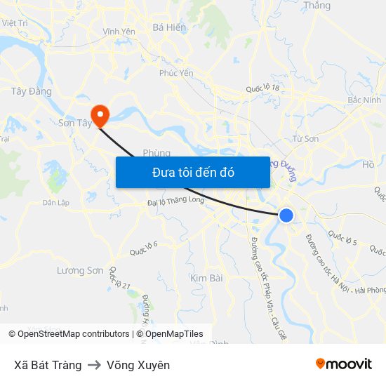 Xã Bát Tràng to Võng Xuyên map