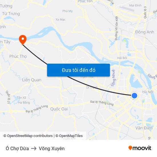 Ô Chợ Dừa to Võng Xuyên map