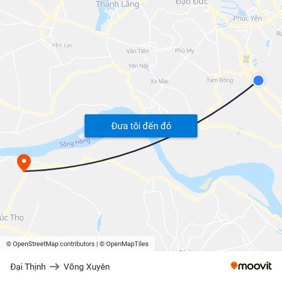 Đại Thịnh to Võng Xuyên map