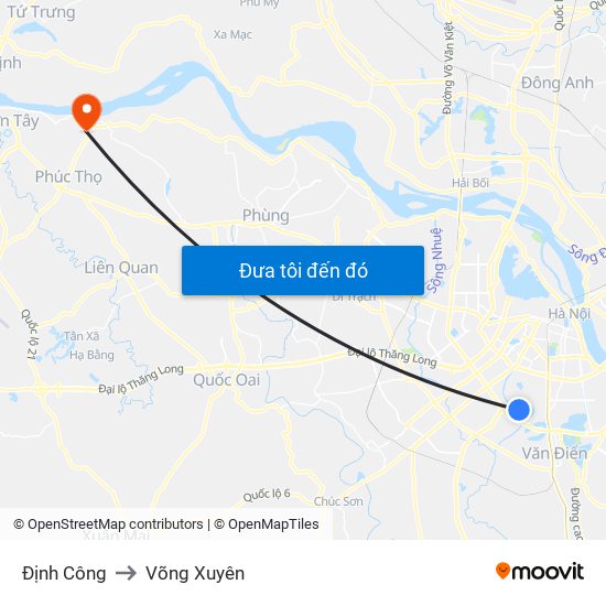 Định Công to Võng Xuyên map