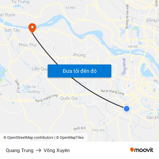 Quang Trung to Võng Xuyên map