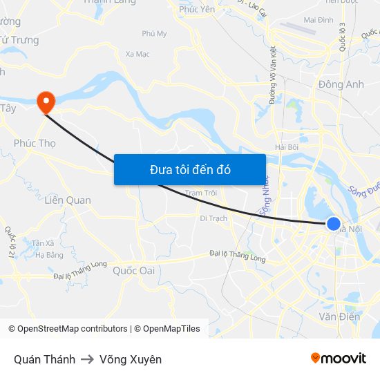 Quán Thánh to Võng Xuyên map