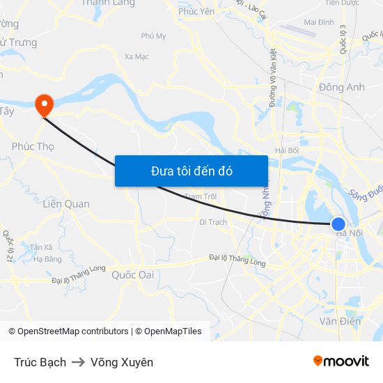 Trúc Bạch to Võng Xuyên map