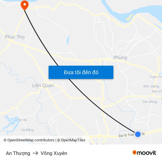An Thượng to Võng Xuyên map