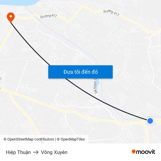 Hiệp Thuận to Võng Xuyên map