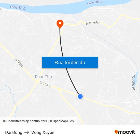 Đại Đồng to Võng Xuyên map