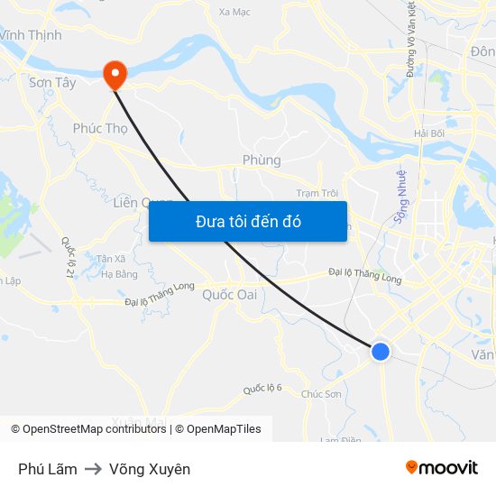 Phú Lãm to Võng Xuyên map