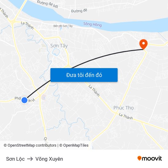 Sơn Lộc to Võng Xuyên map