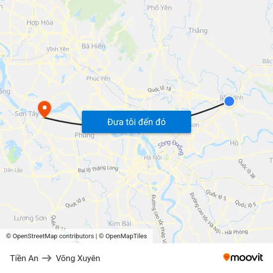 Tiền An to Võng Xuyên map