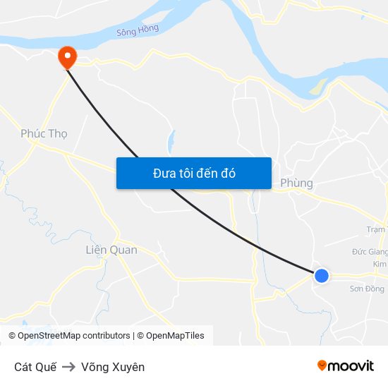 Cát Quế to Võng Xuyên map