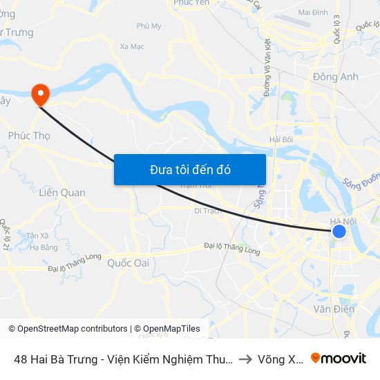 48 Hai Bà Trưng - Viện Kiểm Nghiệm Thuốc Trung Ương to Võng Xuyên map