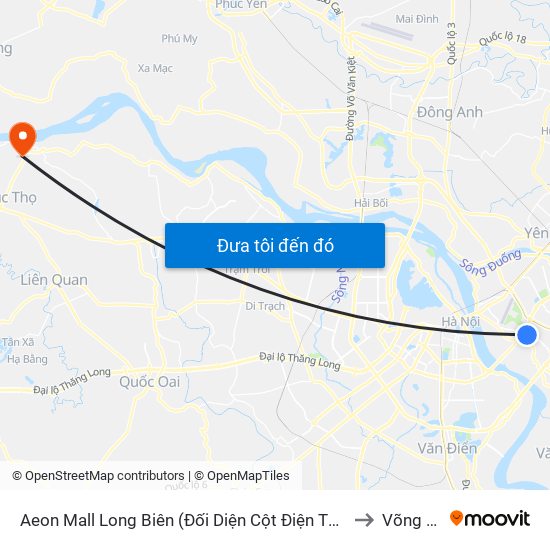 Aeon Mall Long Biên (Đối Diện Cột Điện T4a/2a-B Đường Cổ Linh) to Võng Xuyên map