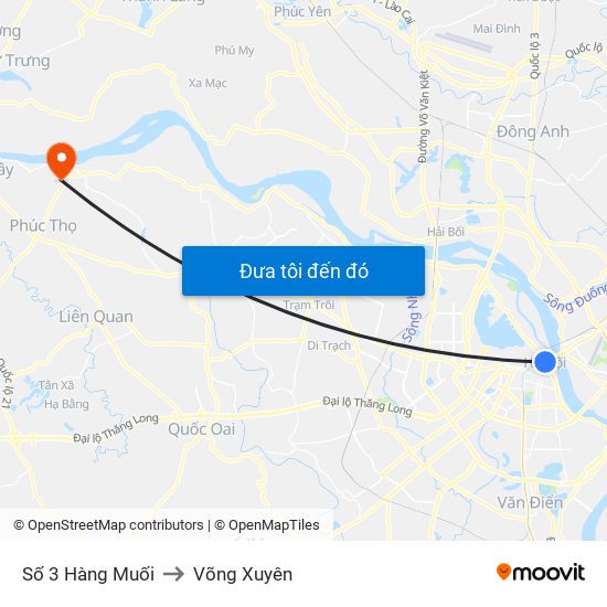 Số 3 Hàng Muối to Võng Xuyên map