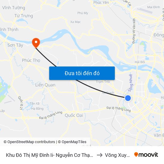 Khu Đô Thị Mỹ Đình Ii- Nguyễn Cơ Thạch to Võng Xuyên map