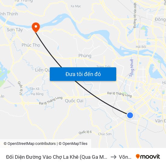 Đối Diện Đường Vào Chợ La Khê (Qua Ga Metro La Khê) - 405 Quang Trung (Hà Đông) to Võng Xuyên map
