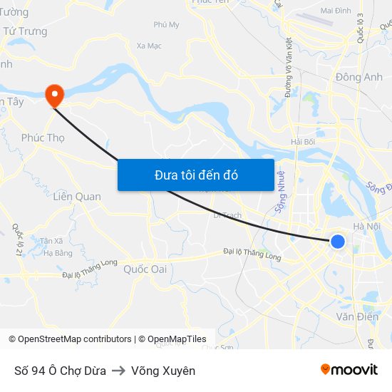 Số 94 Ô Chợ Dừa to Võng Xuyên map