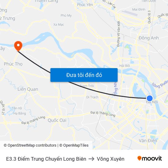 E3.3 Điểm Trung Chuyển Long Biên to Võng Xuyên map