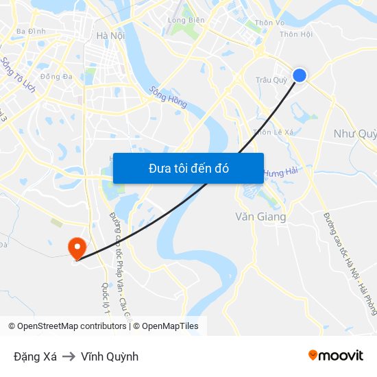 Đặng Xá to Đặng Xá map