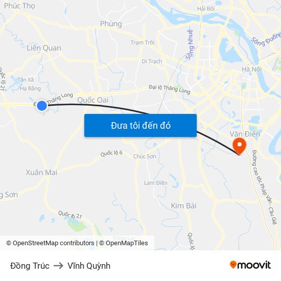 Đồng Trúc to Vĩnh Quỳnh map