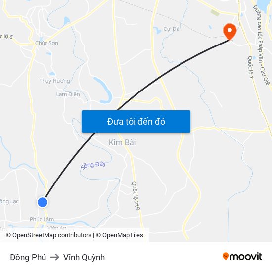 Đồng Phú to Vĩnh Quỳnh map