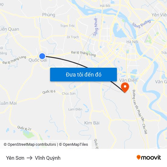 Yên Sơn to Vĩnh Quỳnh map