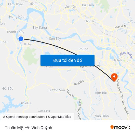 Thuần Mỹ to Vĩnh Quỳnh map