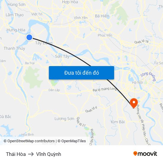 Thái Hòa to Vĩnh Quỳnh map