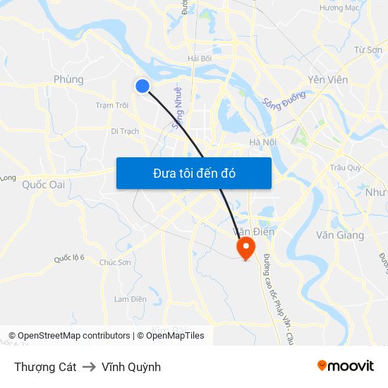 Thượng Cát to Vĩnh Quỳnh map