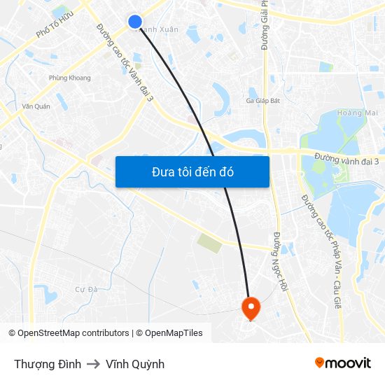 Thượng Đình to Vĩnh Quỳnh map